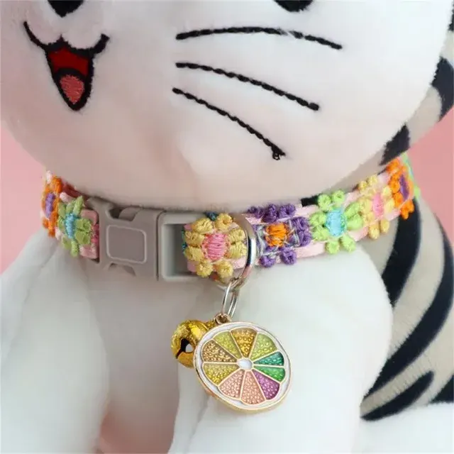 Regenbogen-Katzenhalsband mit Glöckchen 3