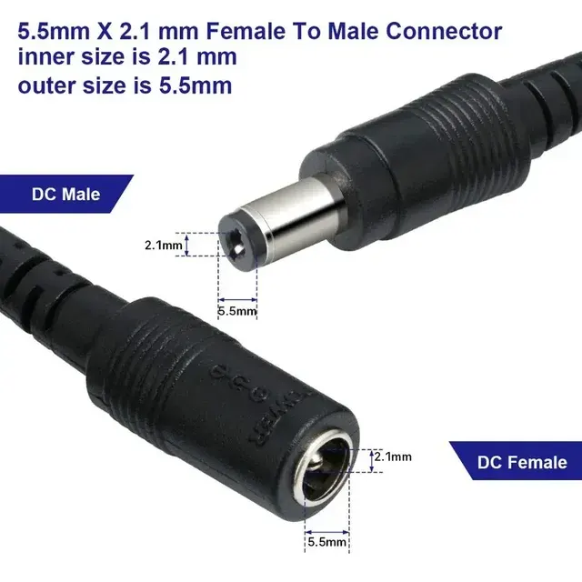 DC-Hohlstecker-Verlängerungskabel 1–10 m 4
