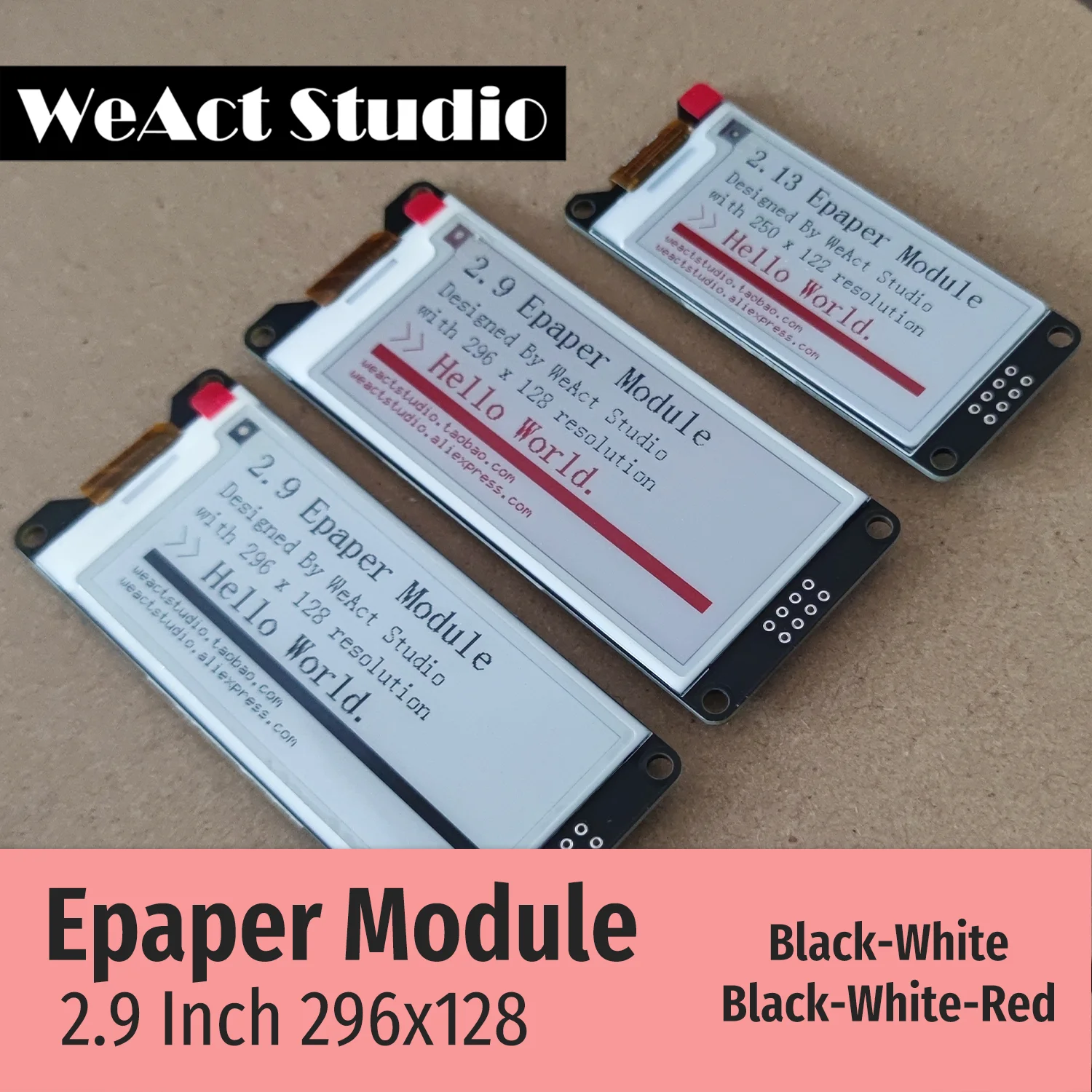 2,9-Zoll E-Paper-Display Schwarz-Weiß-Rot 3