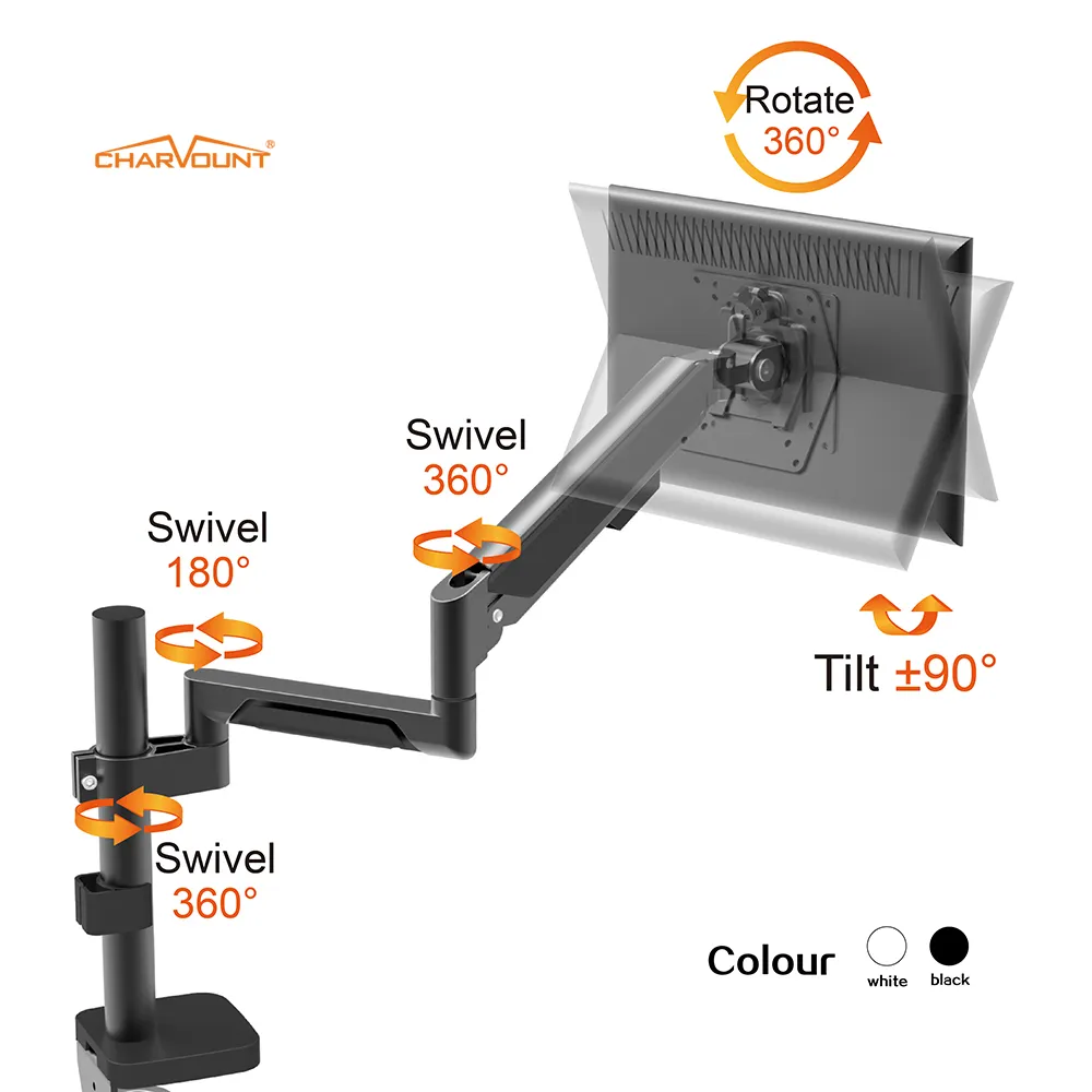 Schwerlast-Einzelmonitorarm mit Gasfeder 3