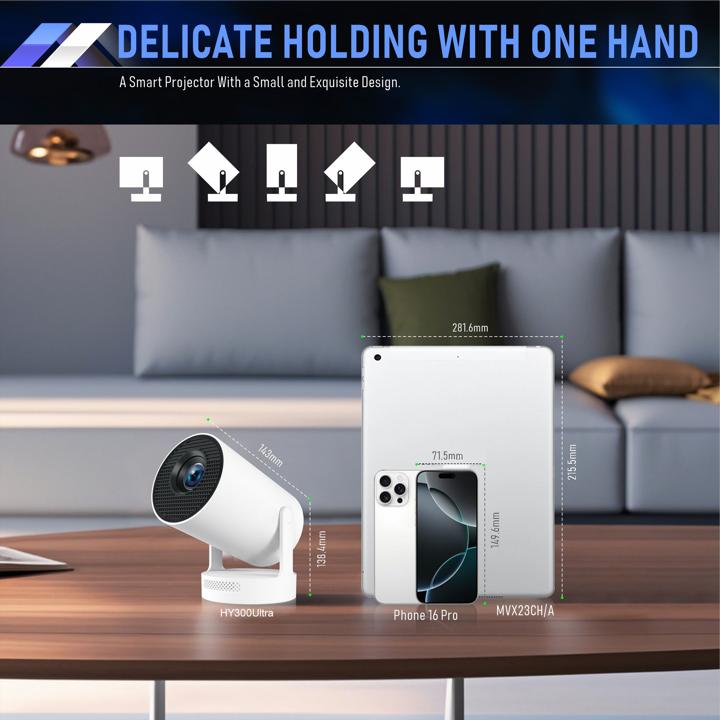 4K Mini Beamer mit Lautsprecher Outdoor 3
