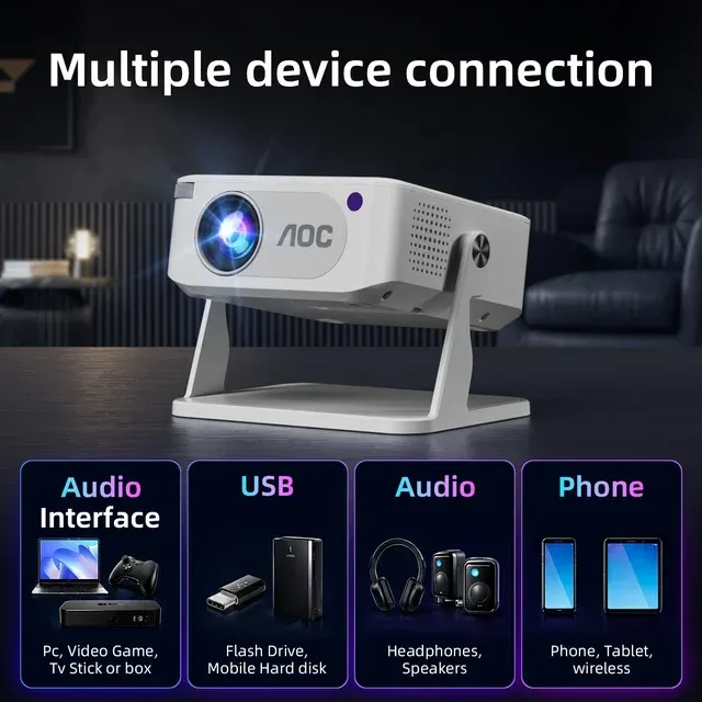 Tragbarer 720p Mini-Projektor mit Standfuß 4