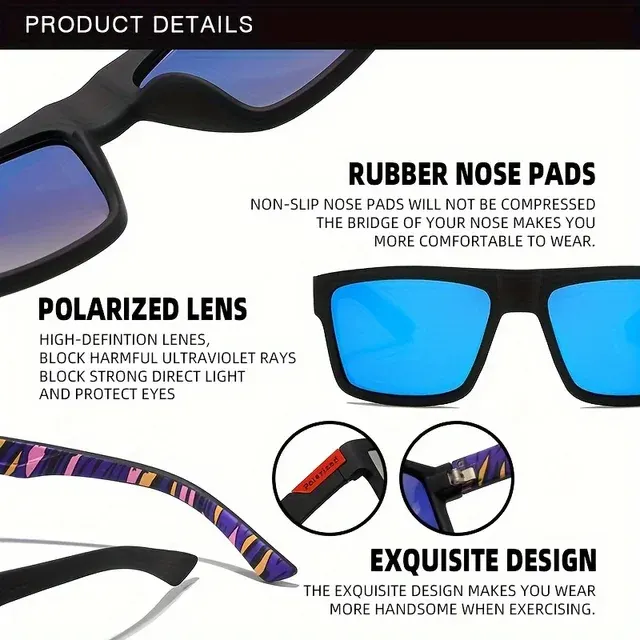 Quadratische polarisierte Sonnenbrille, UV400 3