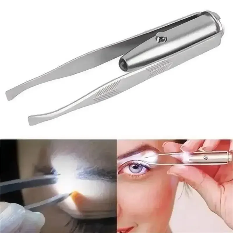 LED-Augenbrauenpinzette aus Edelstahl 2