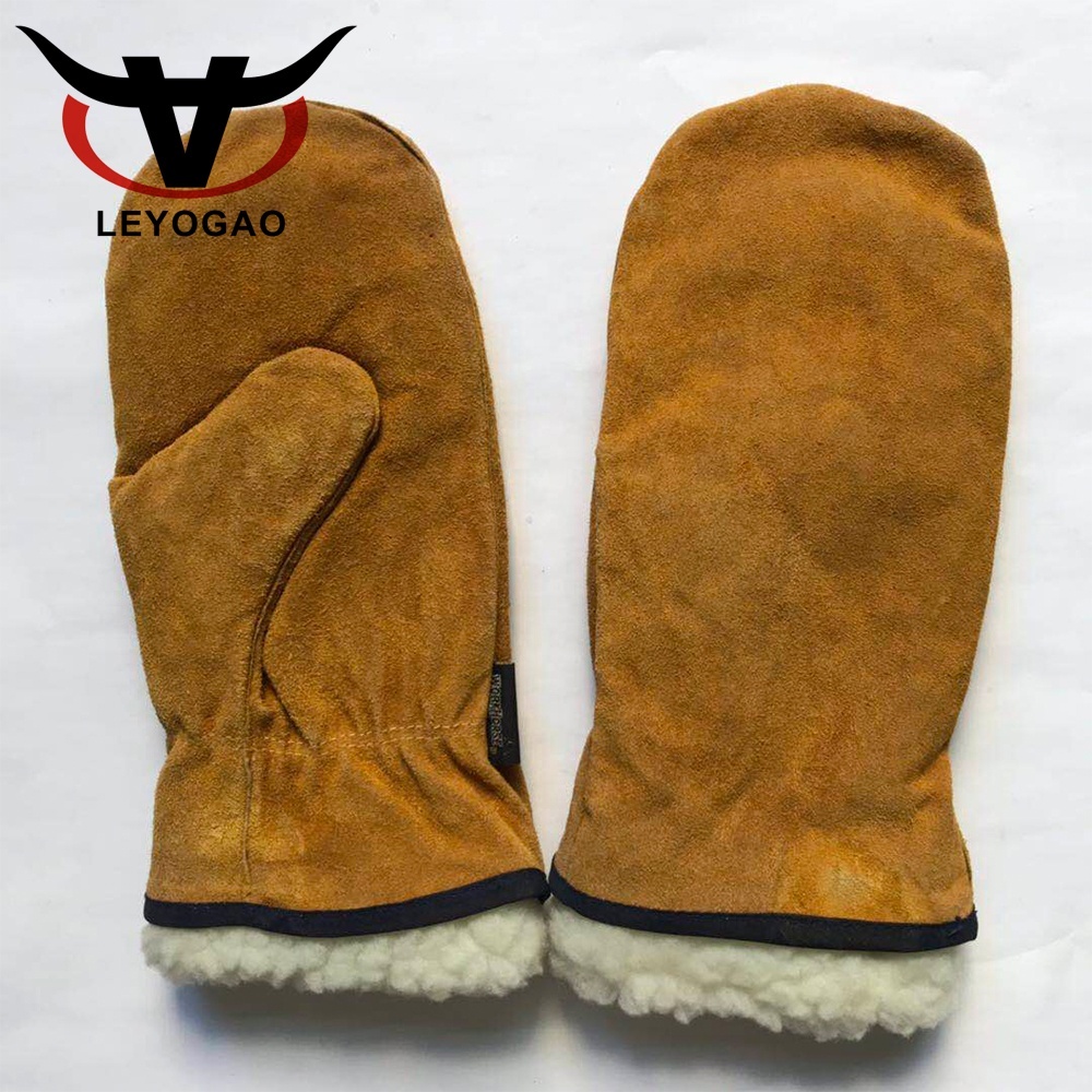 Warme, wasserdichte Winterhandschuhe aus Leder 4