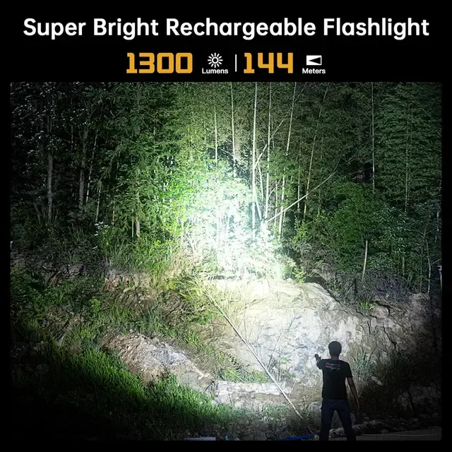 Bergsteiger-Taschenlampe mit USB-C-Ladung, 1200 Lumen 3