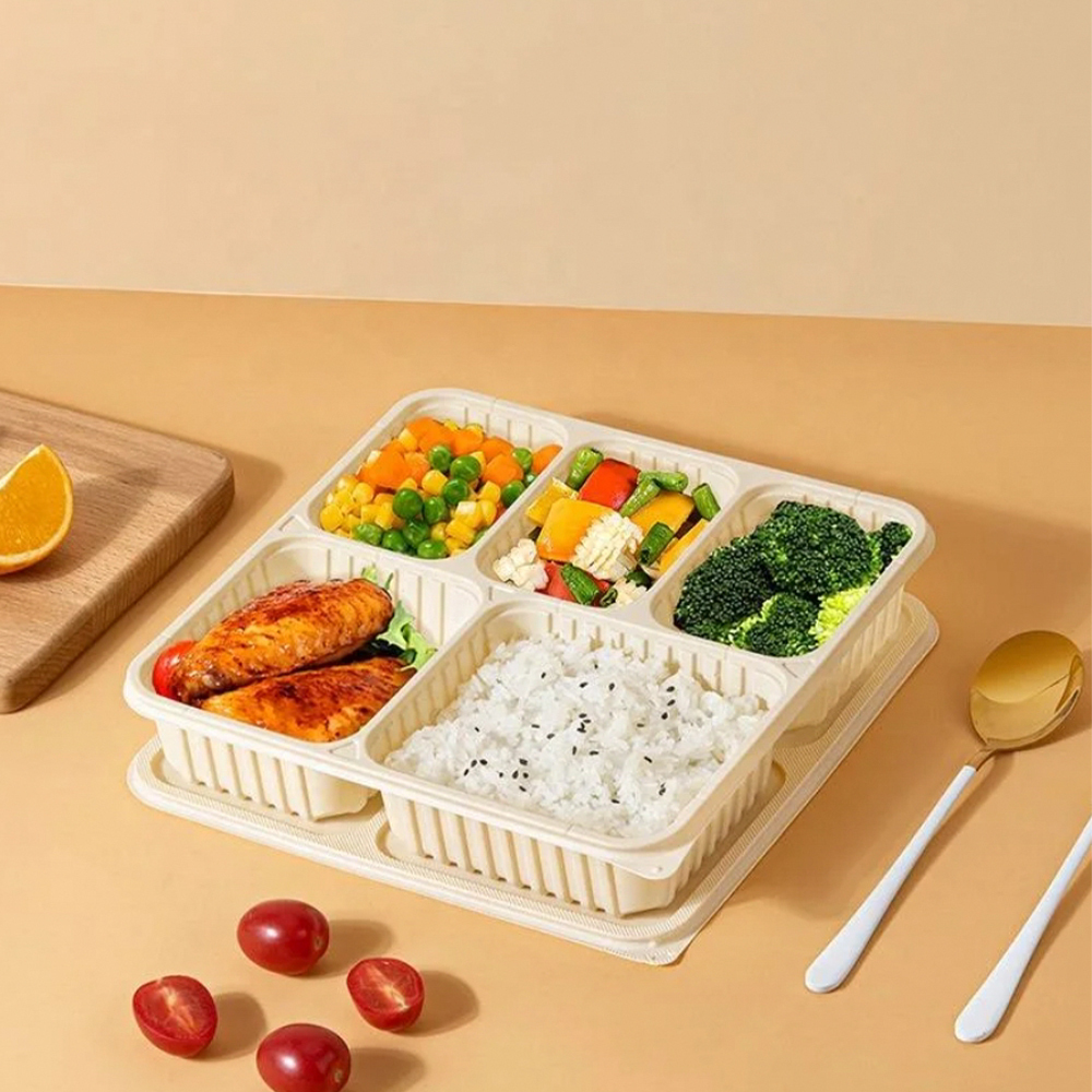 Bento Lunchbox aus Maisstärke mit 5 Fächern 3