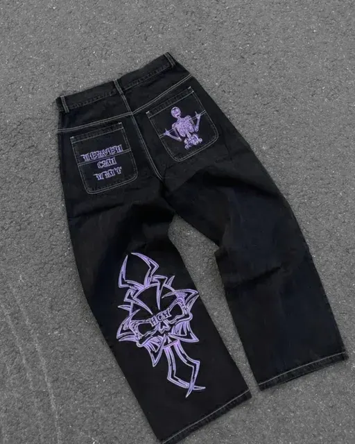 Baggy Streetwear-Jeans mit breitem Bein 3
