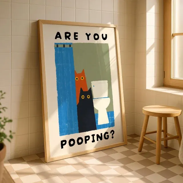 Badezimmer-Katzenposter 2