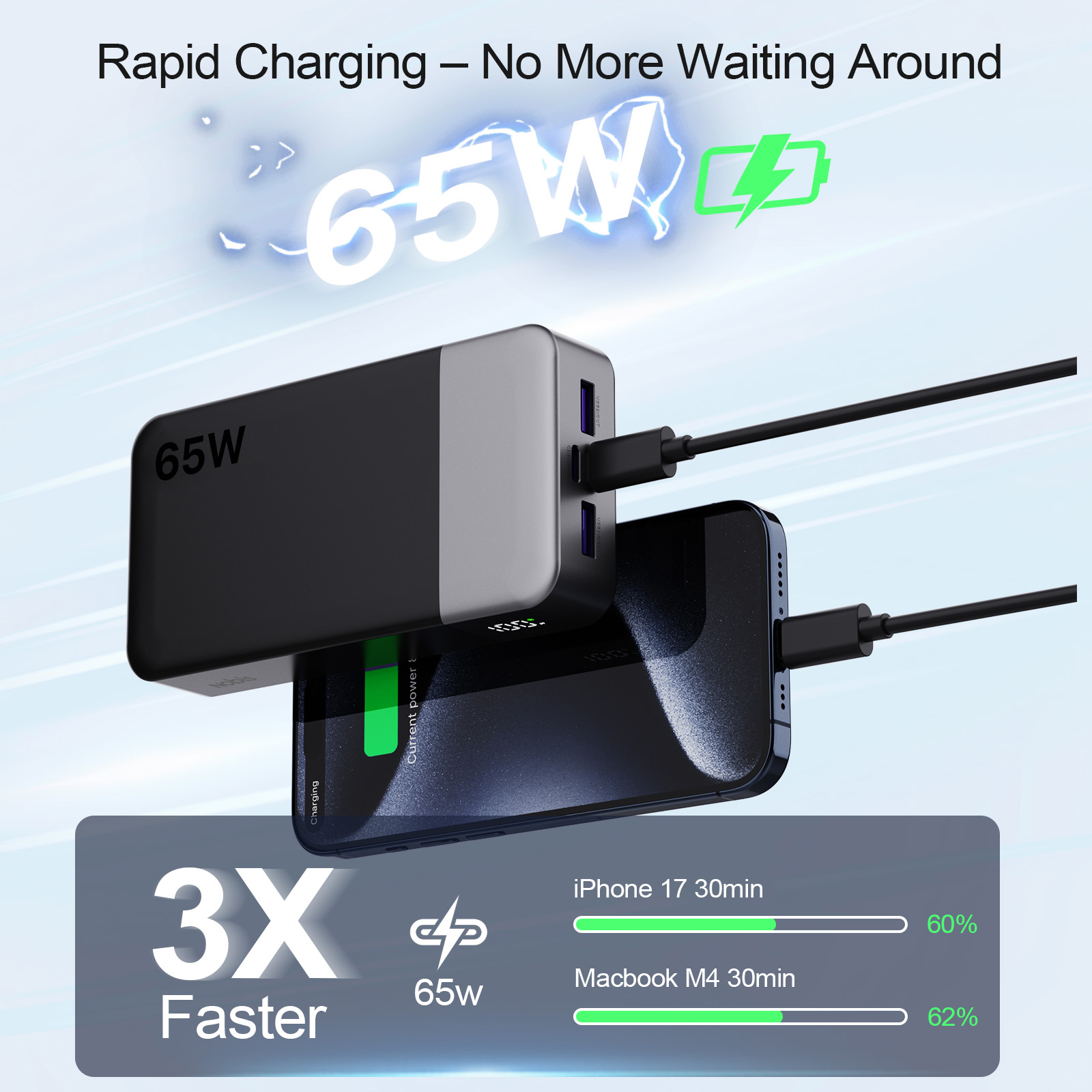 Slim-Powerbank 20000mAh 65W Schnellladen 2