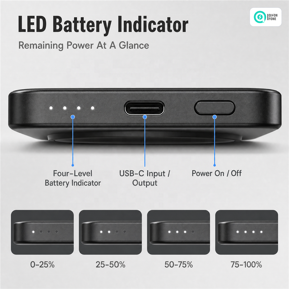 Ultraschlanke Mini-Powerbank 5000mAh mit Magnet