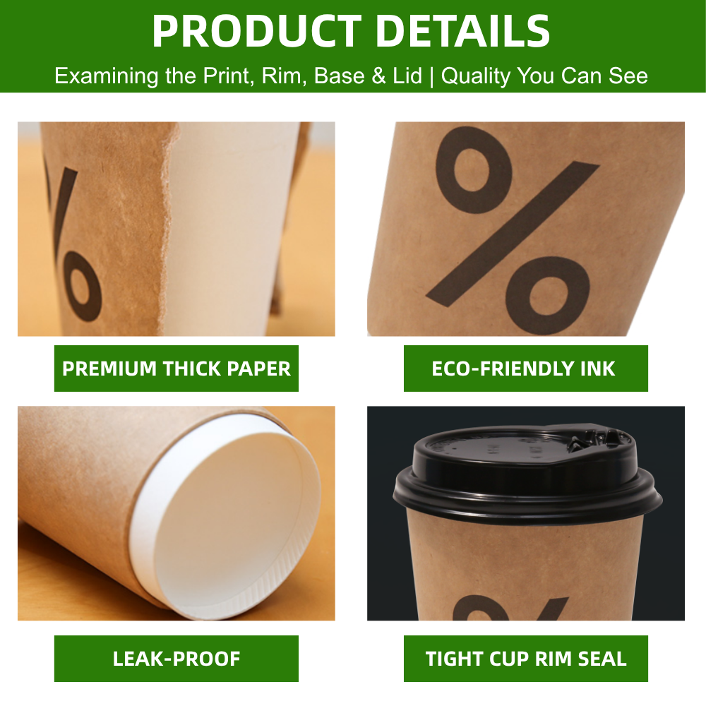 Doppelwandiger Kaffeebecher aus Papier, 8–22 oz 4