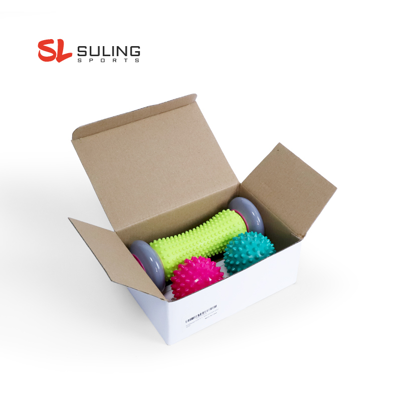 Doppelnoppen Massageball mit Fußroller Set 2