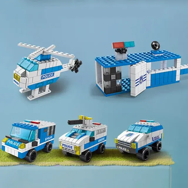 6-in-1 Polizei-Sportwagen Bausteinset für Kinder 3