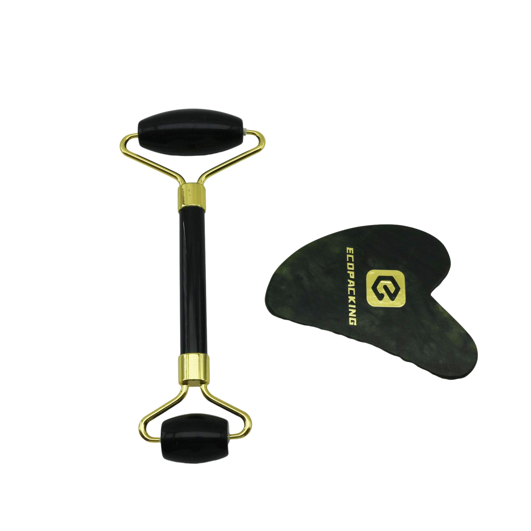 Rosenquarz Gesichtsroller und Gua Sha Set 3