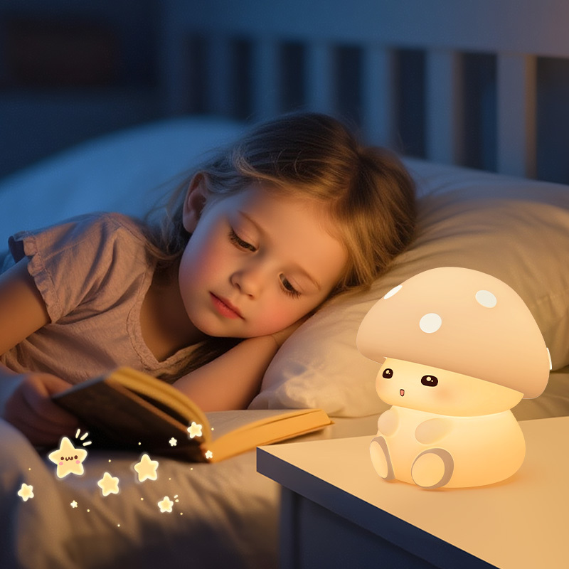 Pilz Nachtlicht Silikon USB Akku Kinderzimmer