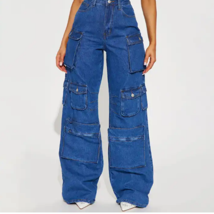 High-Waist Schlaghose Jeans