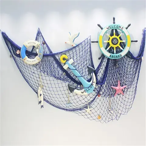 maritime Fischernetz-Wanddeko