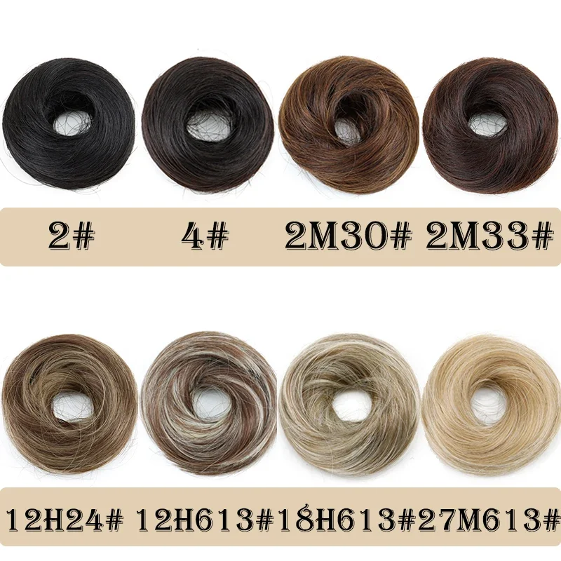 Synthetischer Messy-Donut-Haarknoten für Damen 4