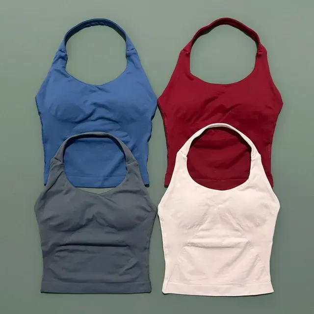 Nahtloses Longline-Neckholder-Tanktop für Damen 4