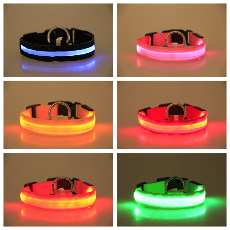 Mehrfarbiges LED-Haustierhalsband mit USB 3