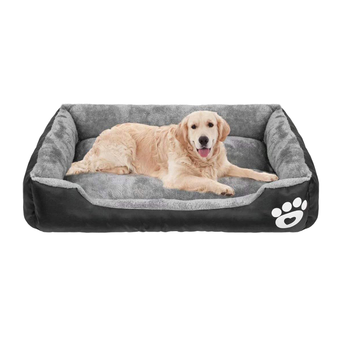 Rechteckiges Plüsch-Hundebett aus Kunstfell
