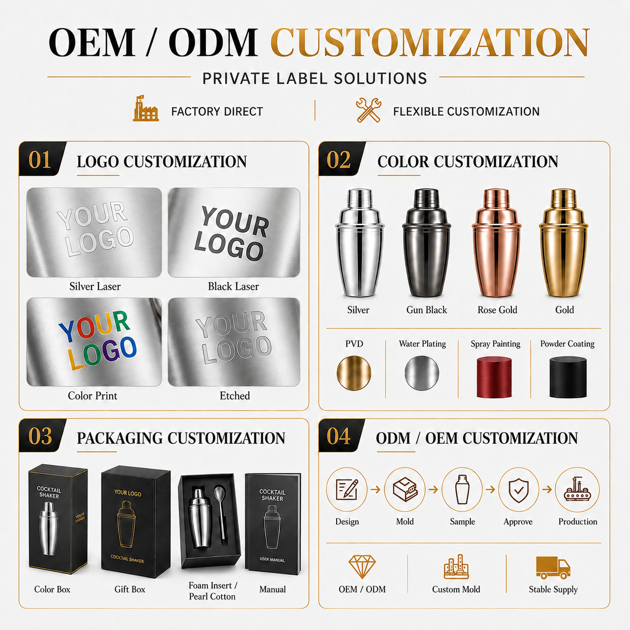 Gemusterter Glas-Cocktailshaker 600 ml 3