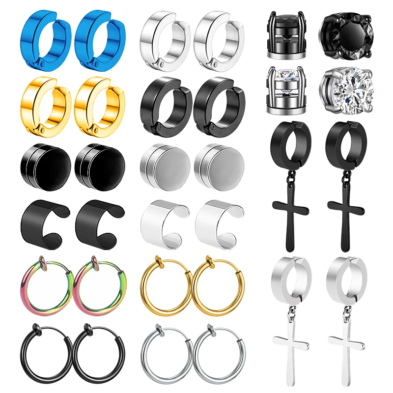 Magnetische Edelstahl-Ohrclips für Herren