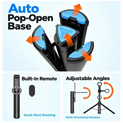 Magnetischer Selfie-Stick mit Bluetooth-Fernbedienung