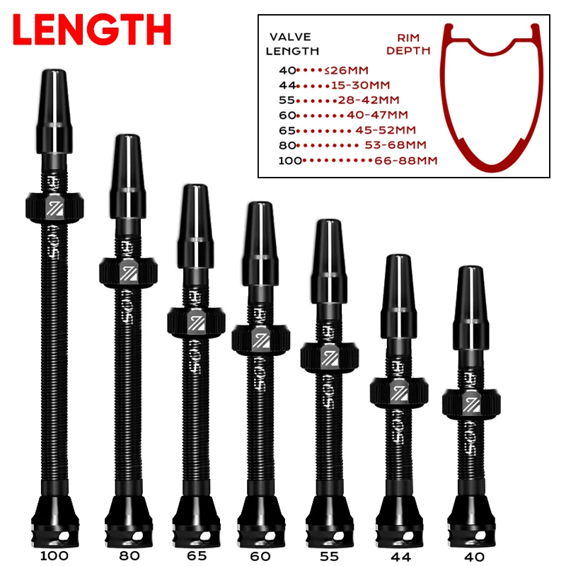 Schlauchlose Presta-Ventile, 40–100 mm 2