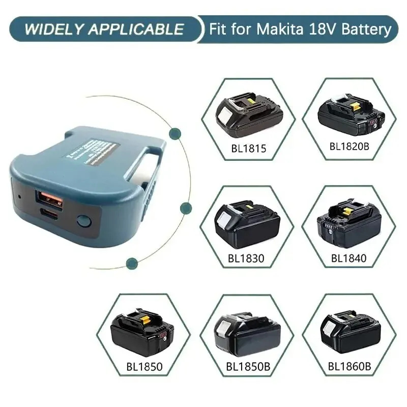 Makita 18V USB-C Batterieadapter mit Schnelllade 2