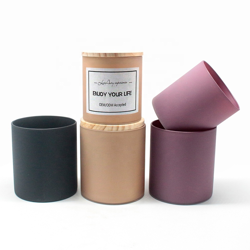 Mattes Kerzenglas 16 oz mit Holzdeckel 2
