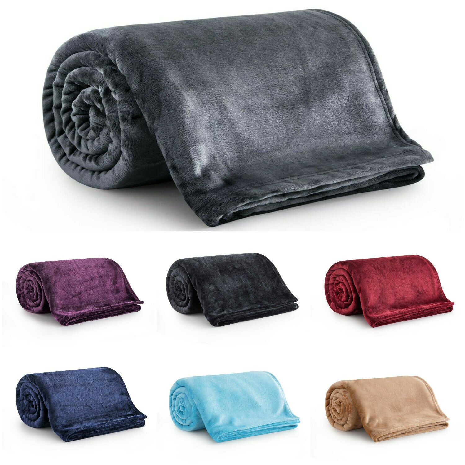 Super weiche Fleece-Schoßdecke in Uni