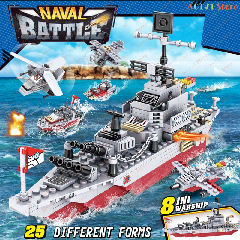 Kriegsschiff-Bausteine-Set 2