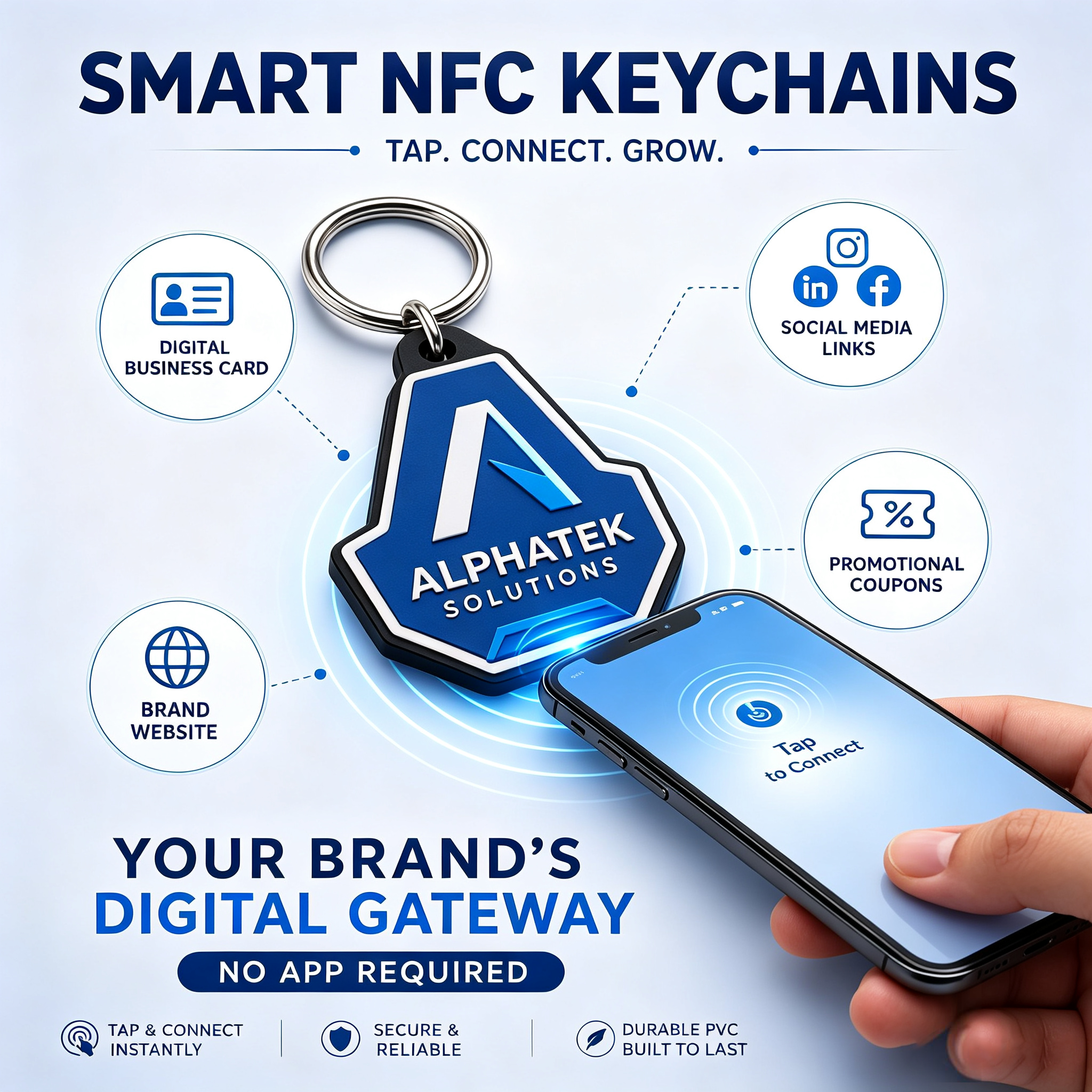 NFC-Smart-Schlüsselanhänger mit PVC und Tap-Funktion 4
