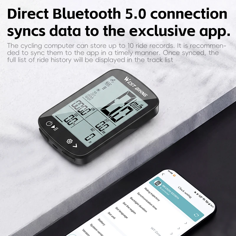 Wasserdichter GPS-Fahrradcomputer mit Bluetooth 4