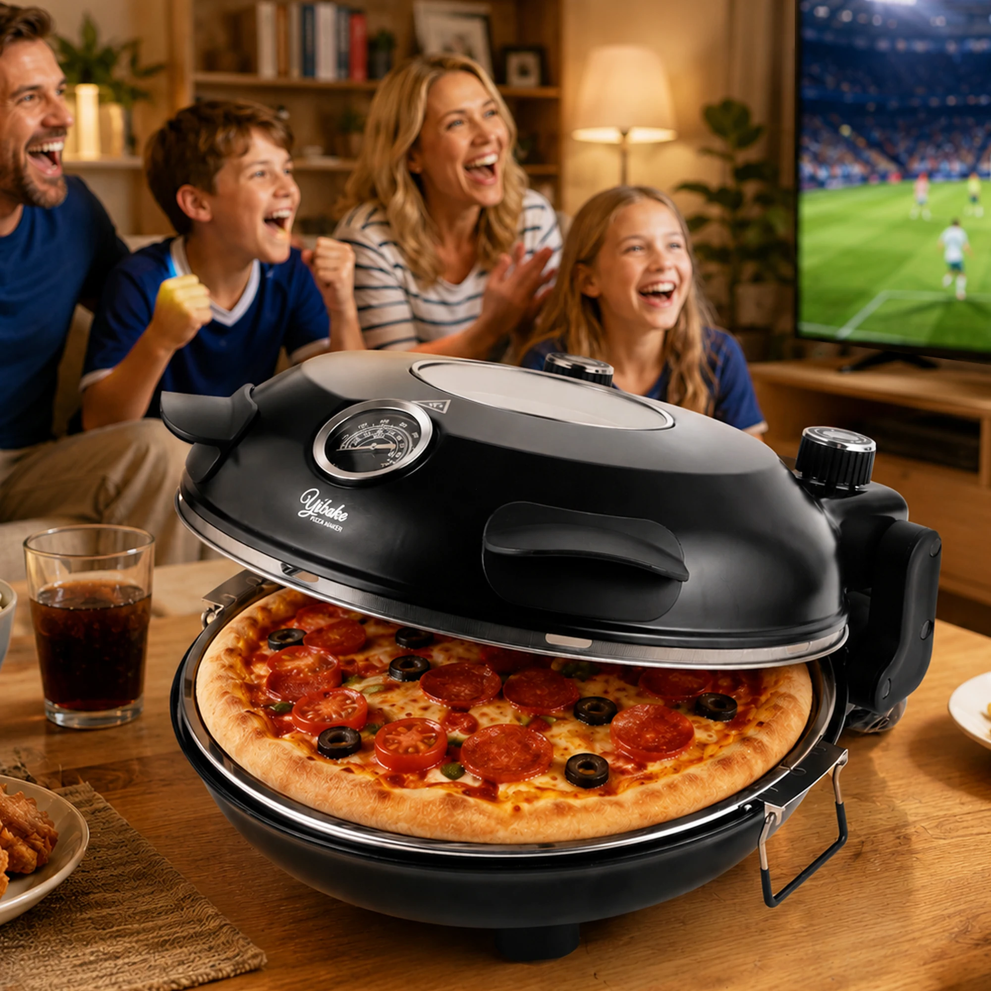 Elektrischer Pizzaofen mit Steinplatte, 1200 W 3