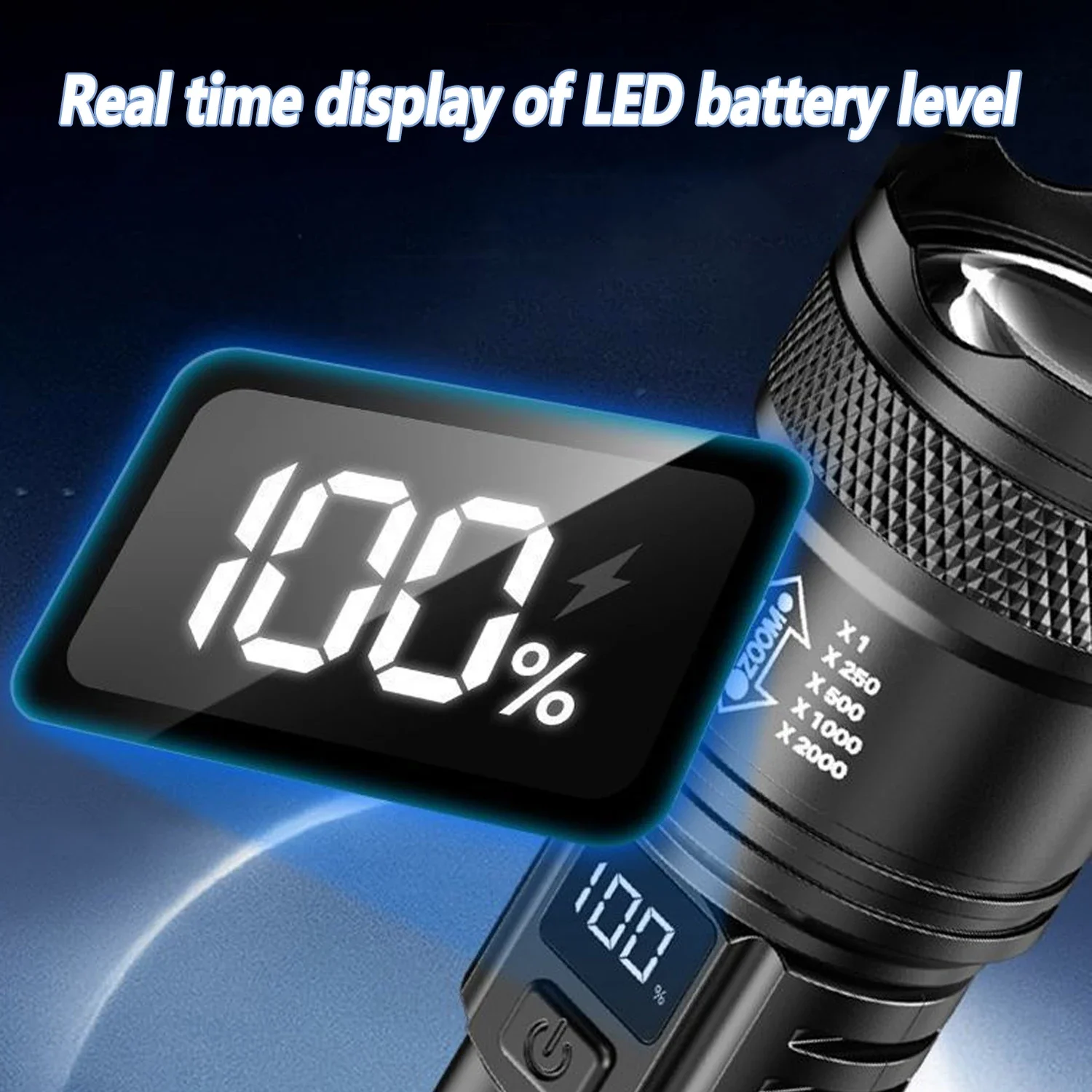 Zoombare LED-Taschenlampe mit LCD-Display 4