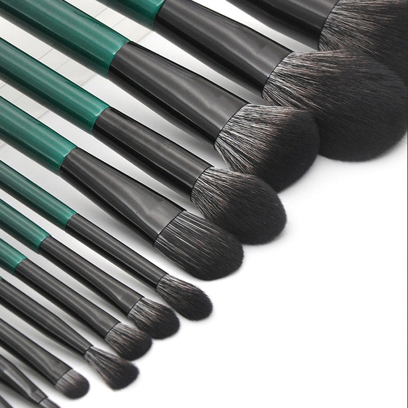 Perlgrünes Luxus-Make-up-Pinselset 12-teilig 3