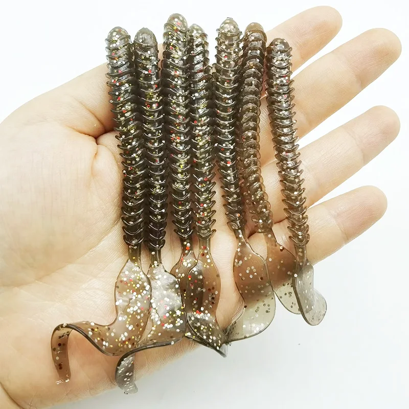8 künstliche Schwanzwurm-Köder 9,5 cm 4