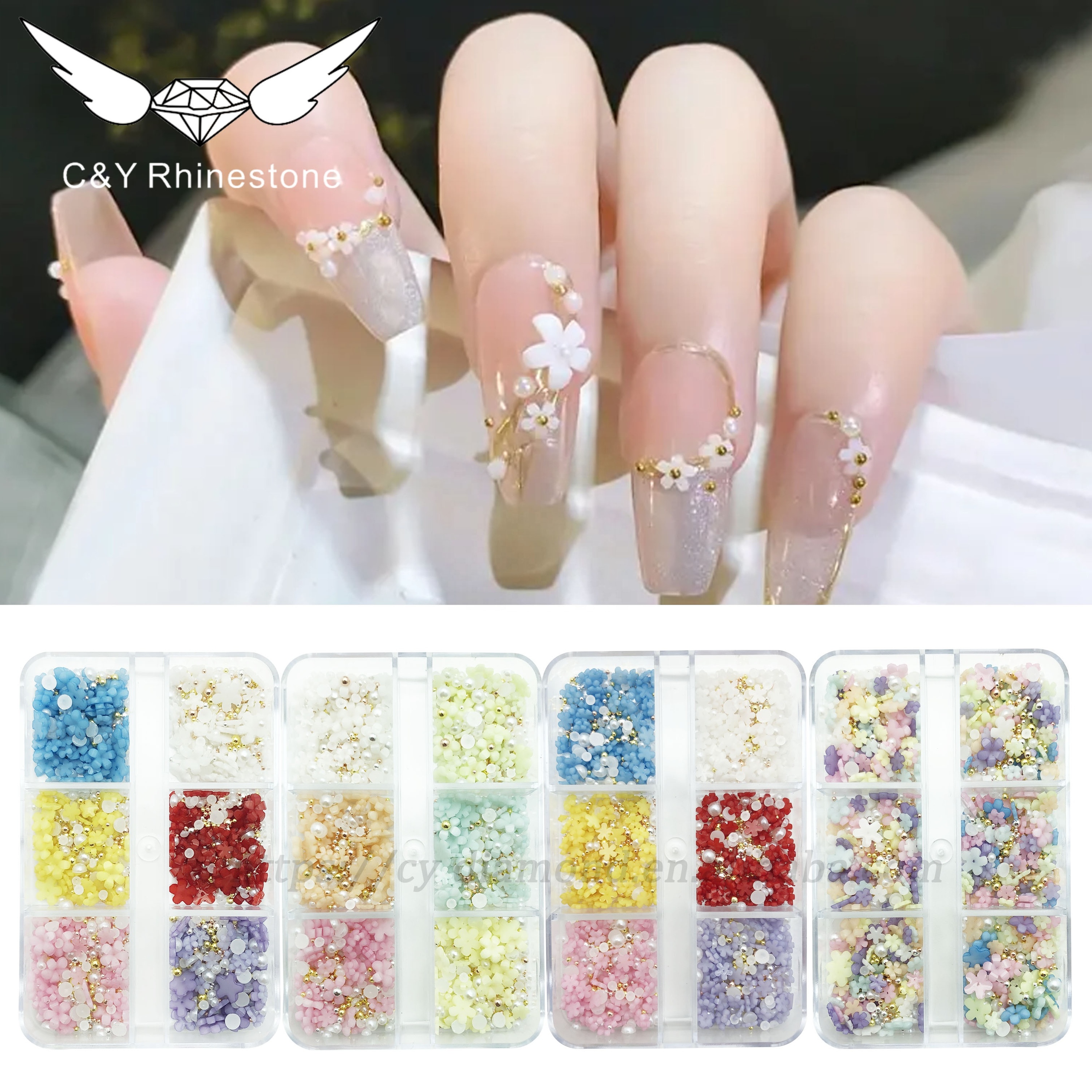 Harz Nail Art Blumen Dekoset 3D 3