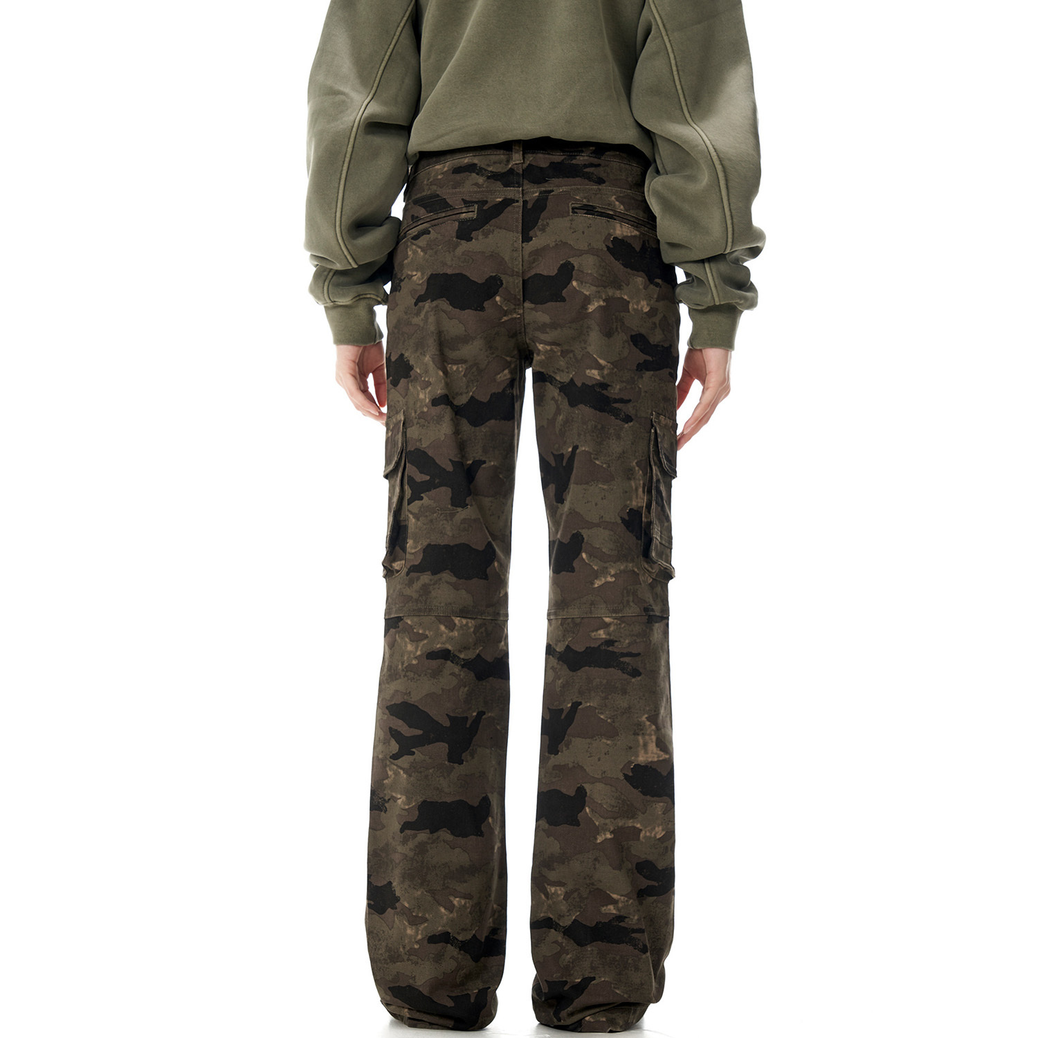 Damen Cargohose Camouflage Low Waist 4