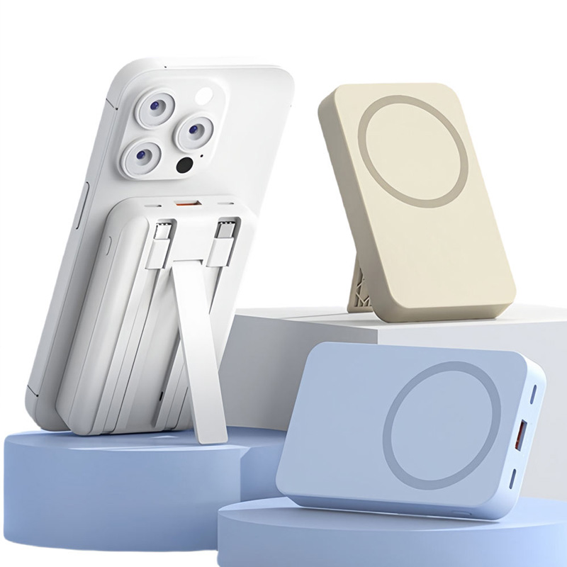 Magnetische Powerbank 15W mit Kabel und Ständer 2