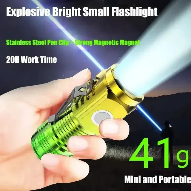 Wiederaufladbare LED-Mini-Taschenlampe mit Clip 2