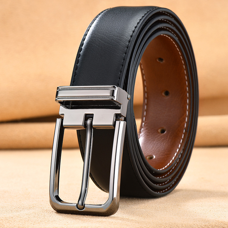 Wendegürtel in Schwarz und Braun aus Leder 2
