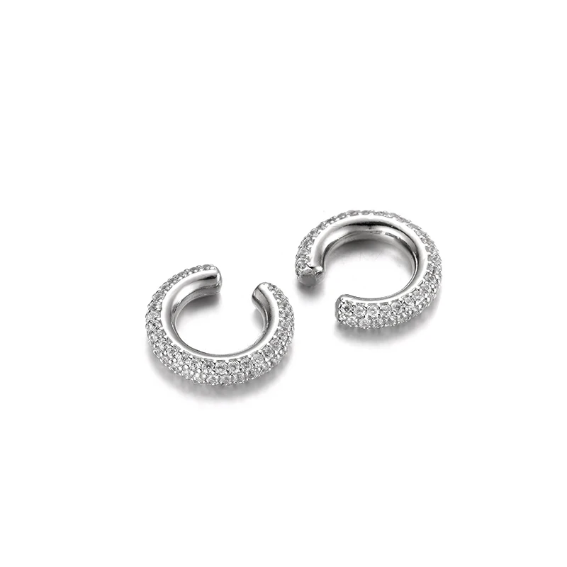 Zirkonia-Ohrclips in Silber ohne Piercing 3