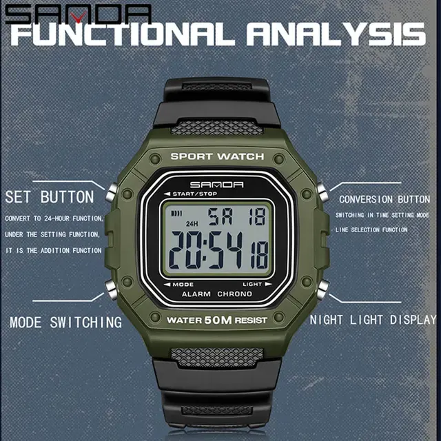 Wasserdichte Militär-Digitaluhr für Herren 4