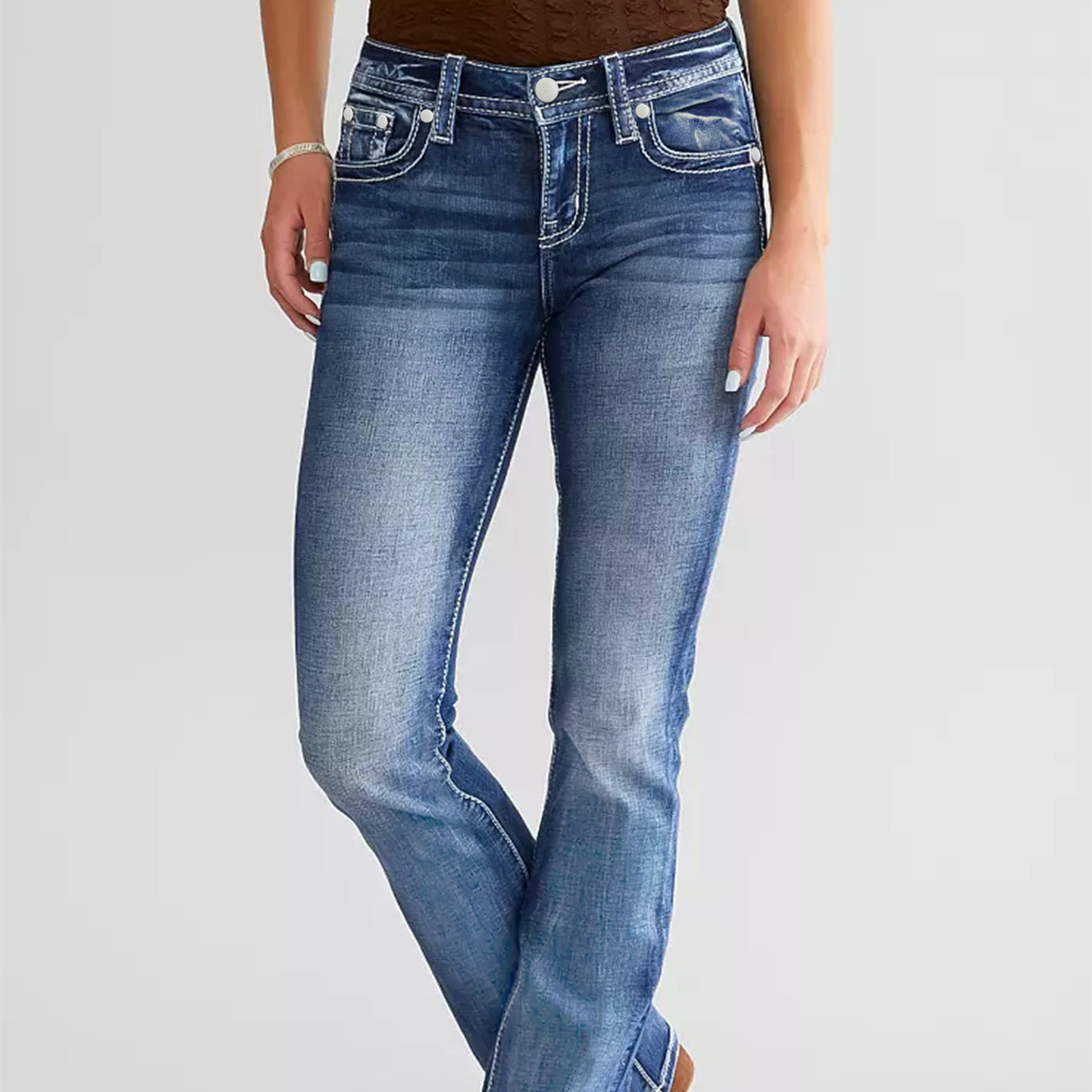 Damenjeans Slim Fit mit Stickerei