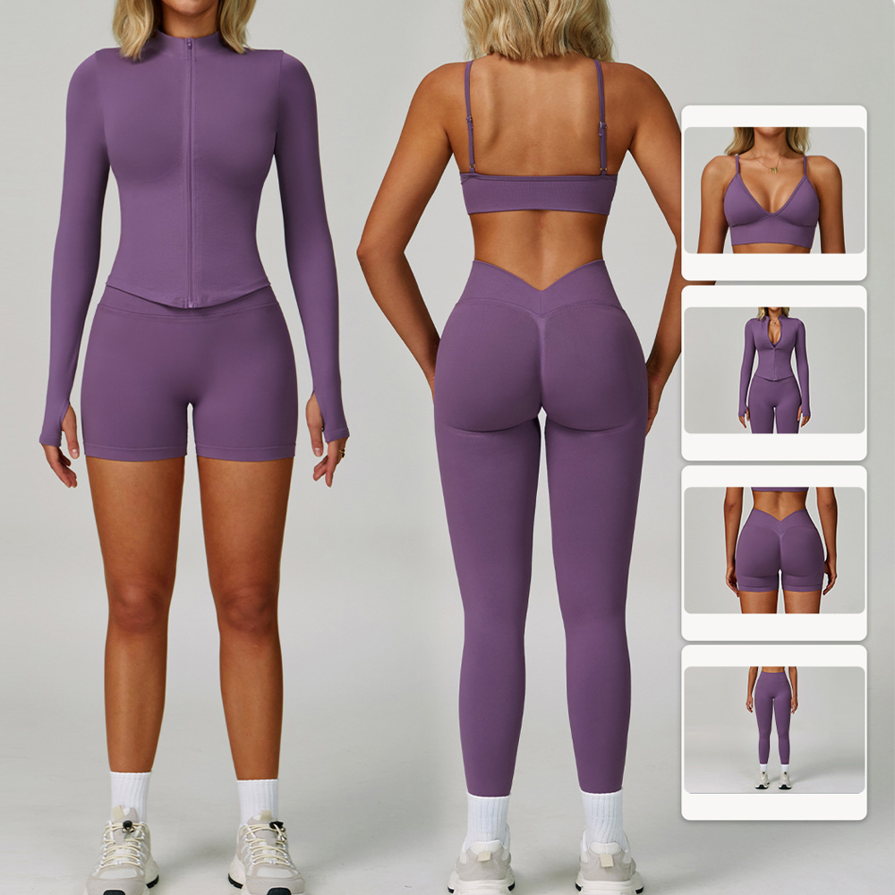 Nahtloses Fitness Sportset für Damen 3