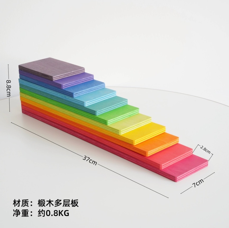 Montessori-Regenbogen-Stapelsteine aus Holz 2